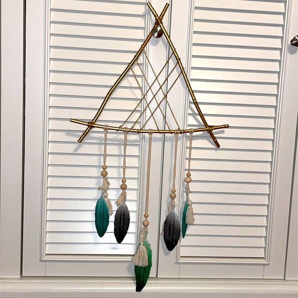 Other - Boho Chic Feather Metal Wall Art Dream Weaver